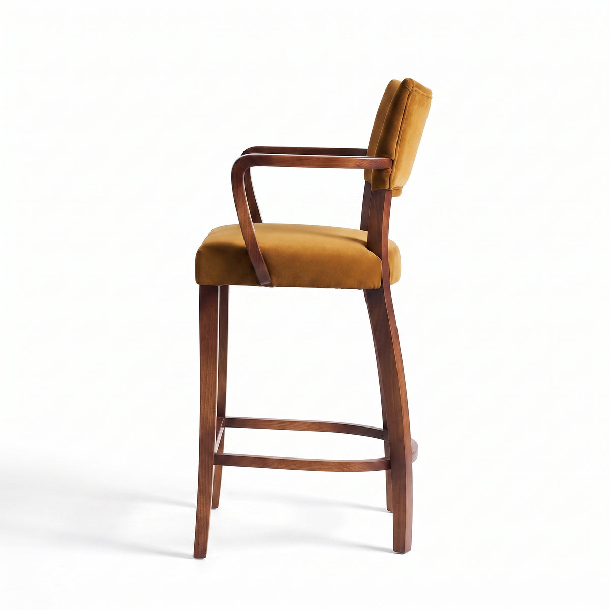 Ellington Sheesham Wood Bar Chair with Cushioned Seat & Backrest | Solid Wood High Stool
