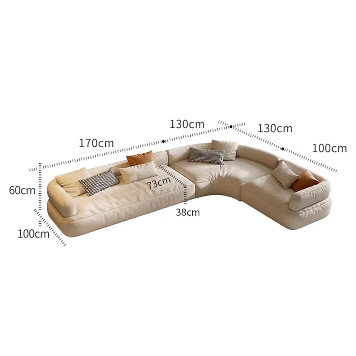 Suryavanshi Serena Luxe Cream Large Corner Freestyle Modular Minimalist Sofa