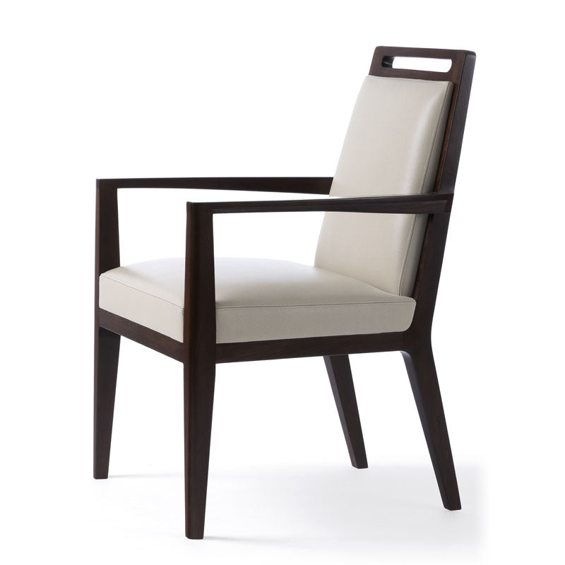 Suryavanshi Solid Sheesham Letherate cushioning Upholstered Wooden Chair With Arms For Office and Home (Walnut Finish)