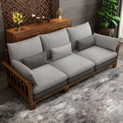 Suryavanshi ZenComfort Flared Arm Sectional Sofa, Removable Cushions with Wooden Legs