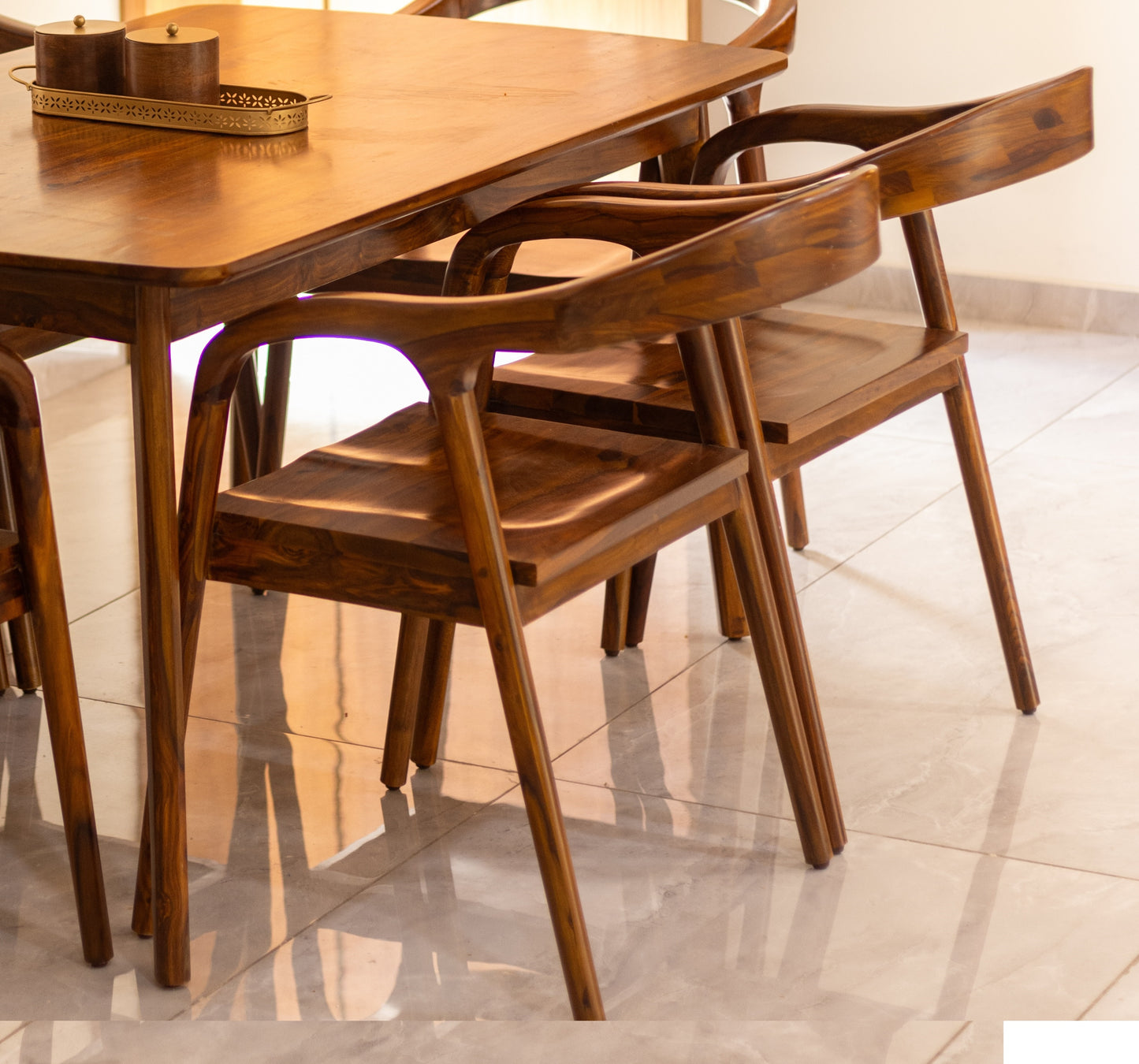 Suryavanshi Sheesham Wood Dining Chair – Natural and Comfortable Furniture for Your Dining Room  (W46 x D45.5 x H75 cm)