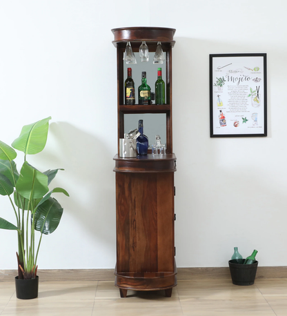 Suryavanshi Sheesham Wood Bar Cabinet for Home Bar - (W70 x D46 x H190 cm)