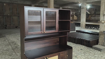 Artisan Crockery Cane Storage Cabinet