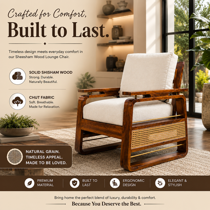 Suryavanshi Sheesham Wood Sofa Set with Handwoven Jute Fabric