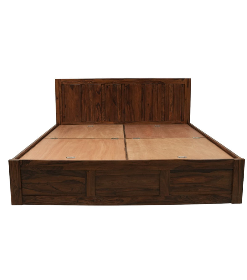 Suryavanshi Solid Sheesham Wood Storage Bed with Hydraulic Lift & Manual
