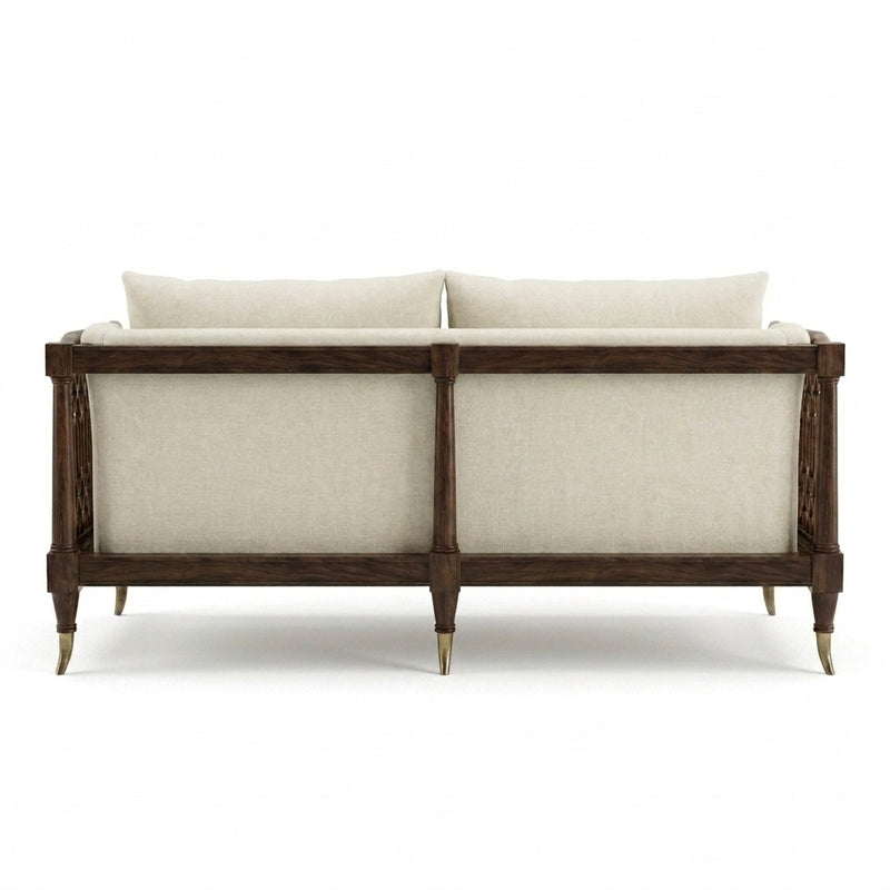 Aurelia Luxury Solid Wood Sofa Set with Premium Upholstery & Brass Work