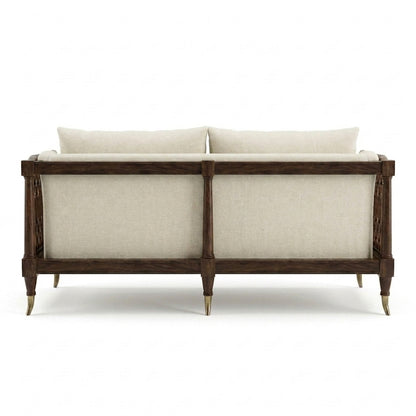 Aurelia Luxury Solid Wood Sofa Set with Premium Upholstery & Brass Work