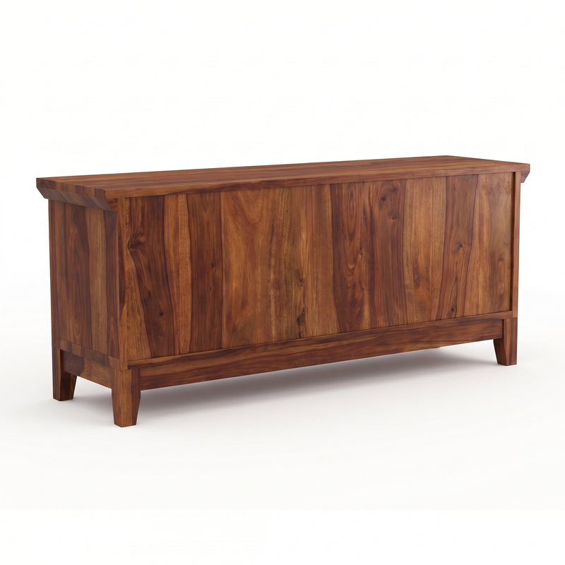 Hudson Sheesham Solid Wood TV Unit for Living Rooms & Bedroom - Honey Finish