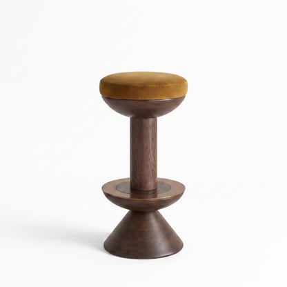 Verona Solid Wood Bar Stool With Velvet Upholstery