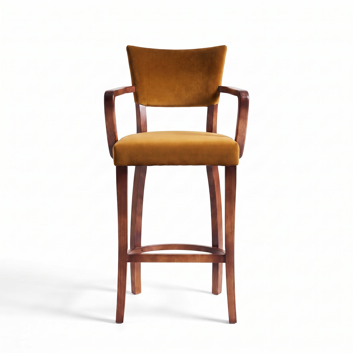 Ellington Sheesham Wood Bar Chair with Cushioned Seat & Backrest | Solid Wood High Stool