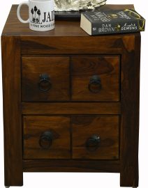 DIAMOND 2 DRAWER BED SIDE TABLE GOM-605
